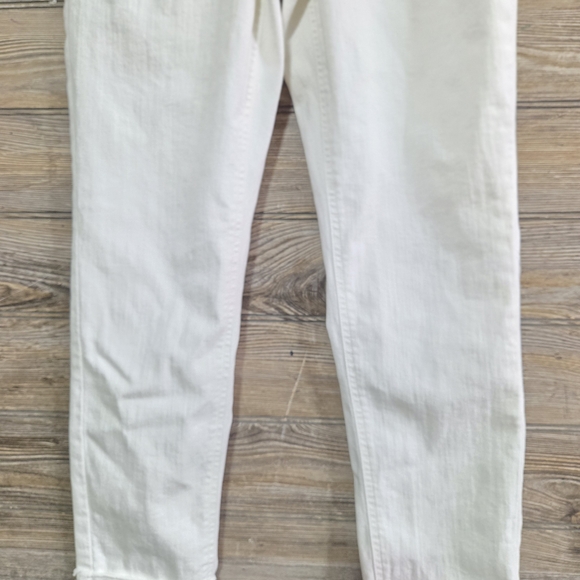 LC Lauren Conrad Women's White Straight Leg Jeans With Frayed Cuffed Bottom. S - Picture 4 of 5